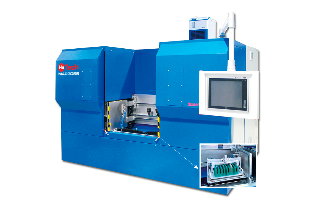 Leak testing of battery cells by helium tracing