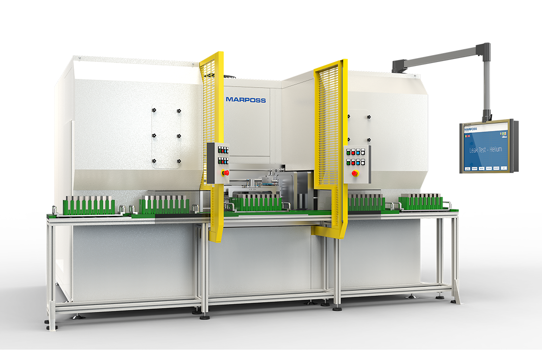 Leak testing of battery cells by helium tracing