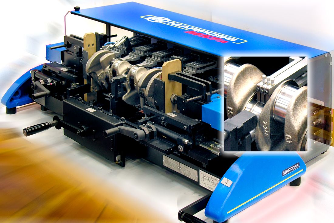 MARPOSS horizontal bench for shaft inspection